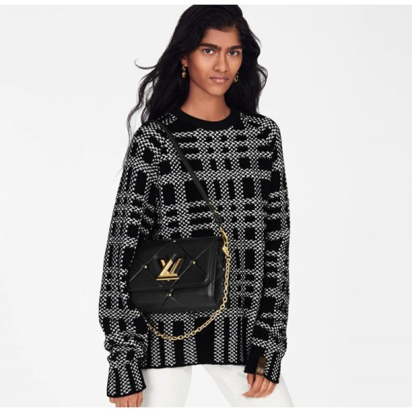 Louis Vuitton Sheepskin Leather Twist MM Black Replica - Image 2