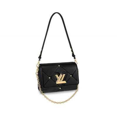 Louis Vuitton Sheepskin Leather Twist MM Black Replica