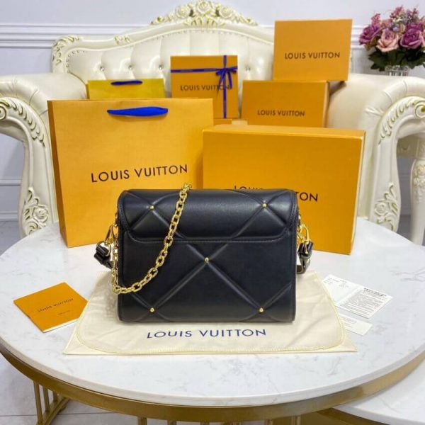 Louis Vuitton Sheepskin Leather Twist MM Black Replica - Image 6