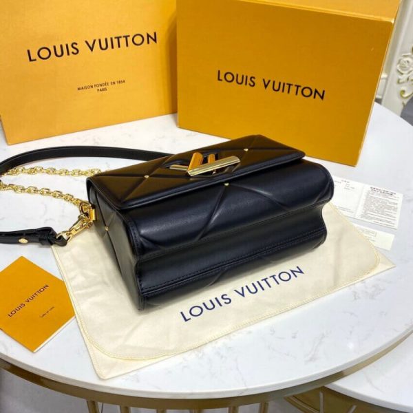 Louis Vuitton Sheepskin Leather Twist MM Black Replica - Image 7