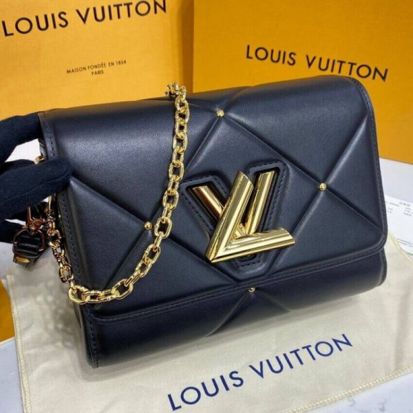 Louis Vuitton Sheepskin Leather Twist MM Black Replica - Image 8