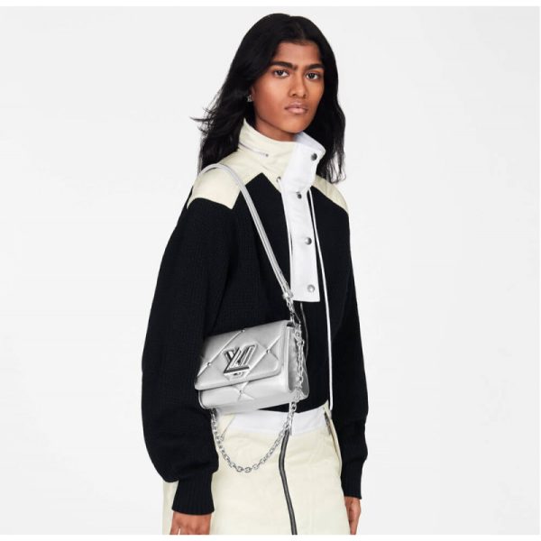 Replica Louis Vuitton Twist PM M59031 Argent Sheepskin Leather - Image 2