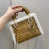 Best Replicas Bags - Replica Mini Lady Dior Camel Shearling Bag M0505 Shop For Best Louis Vuitton LV Replica Bags With Cheap Price