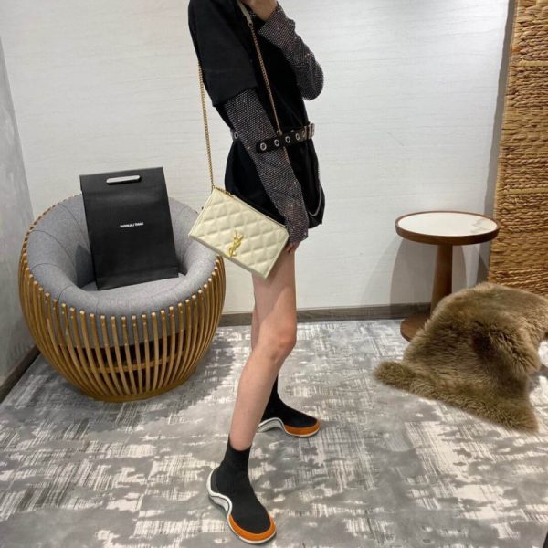 Saint Laurent Becky Quilted Lambskin Chain Wallet Replica - Image 5