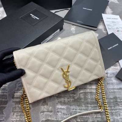 Saint Laurent Becky Quilted Lambskin Chain Wallet Replica