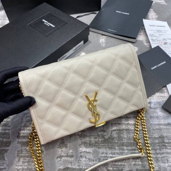 Saint Laurent Becky Quilted Lambskin Chain Wallet Replica