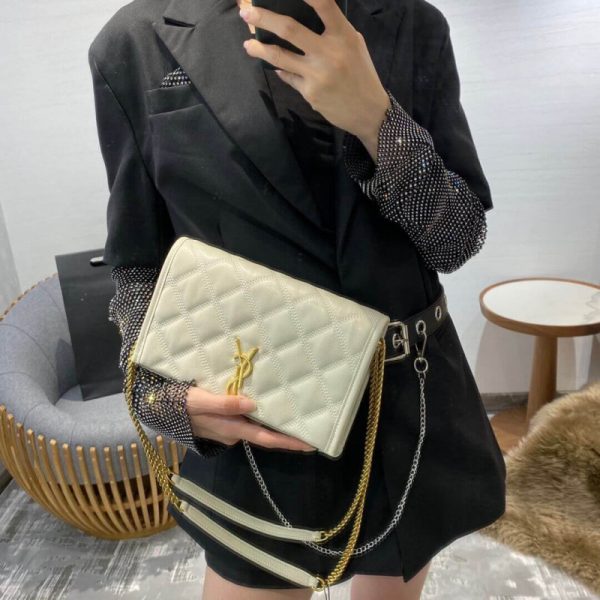 Saint Laurent Becky Quilted Lambskin Chain Wallet Replica - Image 8