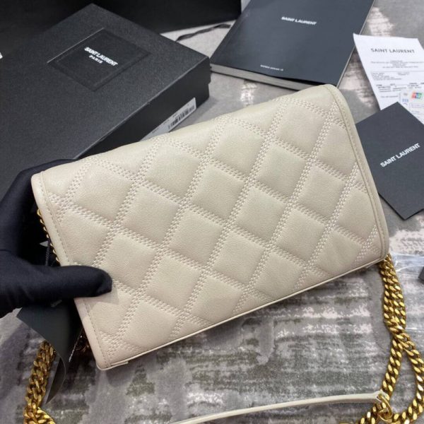 Saint Laurent Becky Quilted Lambskin Chain Wallet Replica - Image 9