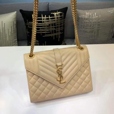 Saint Laurent Grain Leather Envelope Medium Replica Bag