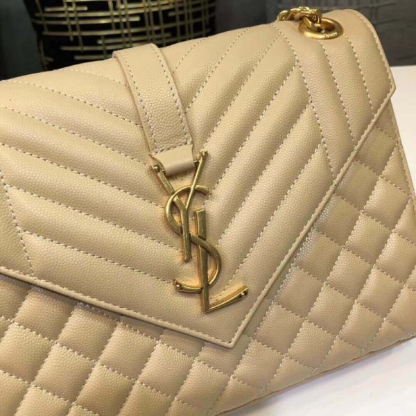 Saint Laurent Grain Leather Envelope Medium Replica Bag - Image 4