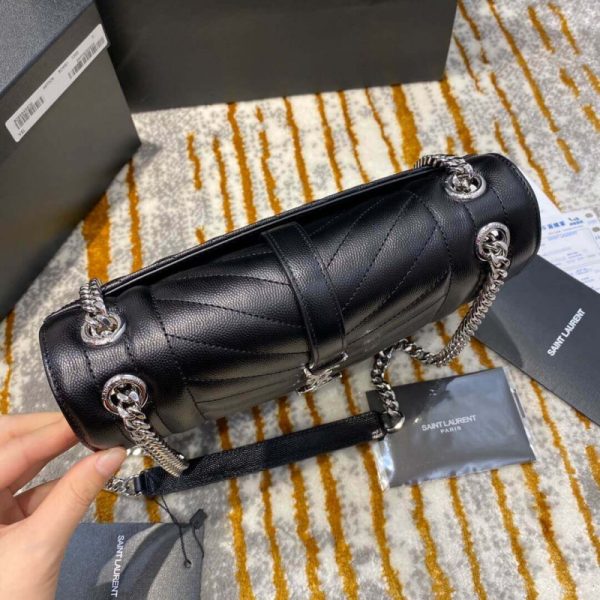 Replica Saint Laurent Grain Leather Envelope Bag - Black - Image 5