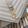 Best Replicas Bags - Saint Laurent White Grain Leather Envelope Medium Bag Shop For Best Louis Vuitton LV Replica Bags With Cheap Price