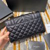 Best Replicas Bags - Replica YSL Grain Leather Envelope Small Bag in Black Shop For Best Louis Vuitton LV Replica Bags With Cheap Price