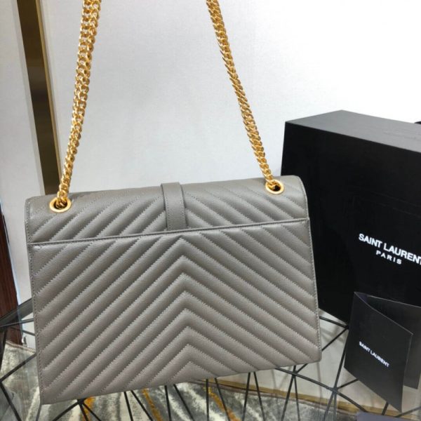 Replica Saint Laurent Grain Leather Envelope Chain Bag - Image 3
