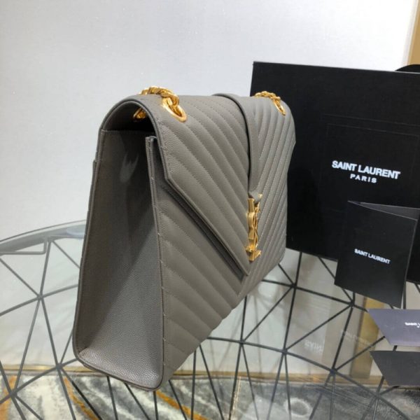 Replica Saint Laurent Grain Leather Envelope Chain Bag - Image 4