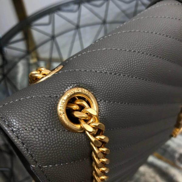 Replica Saint Laurent Grain Leather Envelope Chain Bag - Image 7