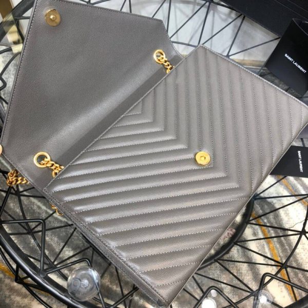 Replica Saint Laurent Grain Leather Envelope Chain Bag - Image 8