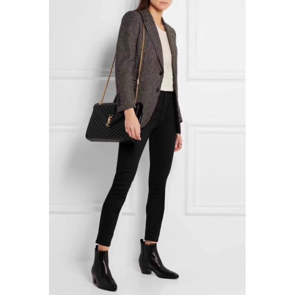 Saint Laurent Replica Grain Leather Envelope Chain Bag - Black - Image 2