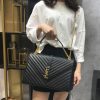 Best Replicas Bags - Saint Laurent Replica Grain Leather Envelope Chain Bag - Black Shop For Best Louis Vuitton LV Replica Bags With Cheap Price