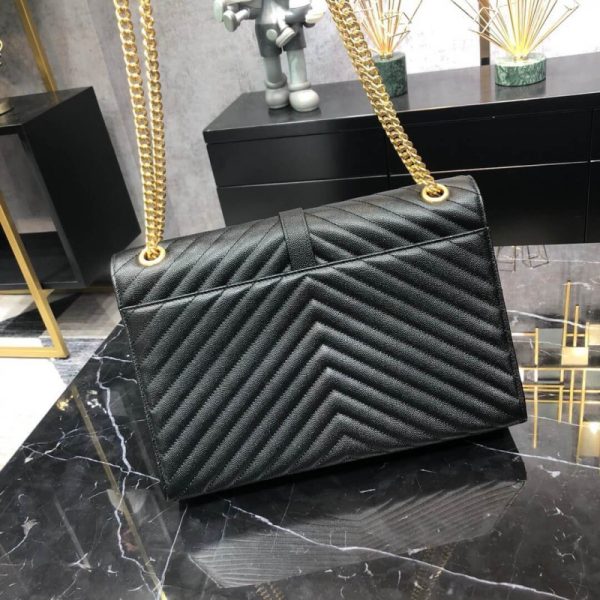 Saint Laurent Replica Grain Leather Envelope Chain Bag - Black - Image 5