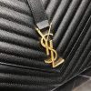 Best Replicas Bags - Saint Laurent Replica Grain Leather Envelope Chain Bag - Black Shop For Best Louis Vuitton LV Replica Bags With Cheap Price