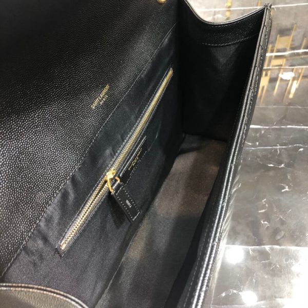 Saint Laurent Replica Grain Leather Envelope Chain Bag - Black - Image 10