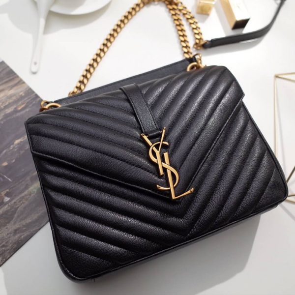 Saint Laurent Medium Replica College Bag in Black - Image 3