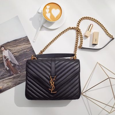 Saint Laurent Medium Replica College Bag in Black