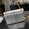 Best Replicas Bags - Saint Laurent Metallic Silver Envelope Chain Bag - Large Shop For Best Louis Vuitton LV Replica Bags With Cheap Price