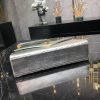 Best Replicas Bags - Saint Laurent Metallic Silver Envelope Chain Bag - Large Shop For Best Louis Vuitton LV Replica Bags With Cheap Price