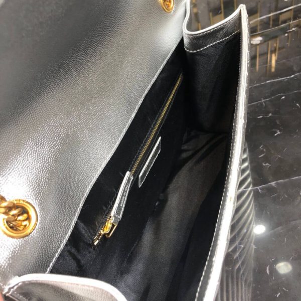 Saint Laurent Metallic Silver Envelope Chain Bag - Large - Image 8