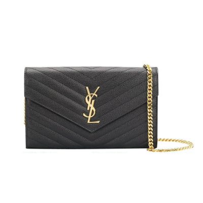 Saint Laurent Monogram Envelope Chain Wallet Replica 377828