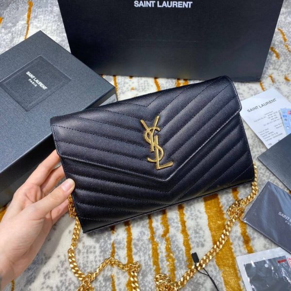Saint Laurent Monogram Envelope Chain Wallet Replica 377828 - Image 9