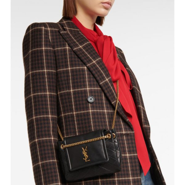 Saint Laurent Nolita Mini Leather Shoulder Bag - Black Replica - Image 2