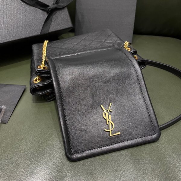 Saint Laurent Nolita Mini Leather Shoulder Bag - Black Replica - Image 11