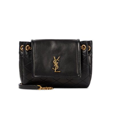 Saint Laurent Nolita Mini Leather Shoulder Bag - Black Replica