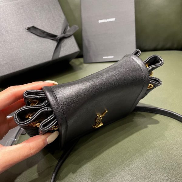 Saint Laurent Nolita Mini Leather Shoulder Bag - Black Replica - Image 10