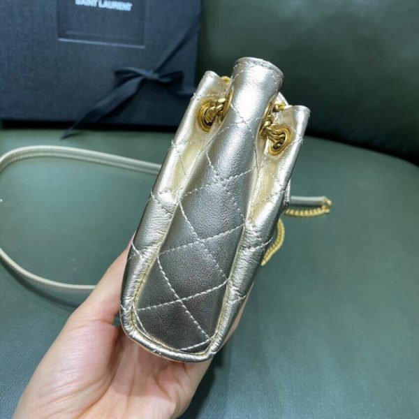 Saint Laurent Nolita Mini Leather Shoulder Bag in Champagne Gold - Image 12