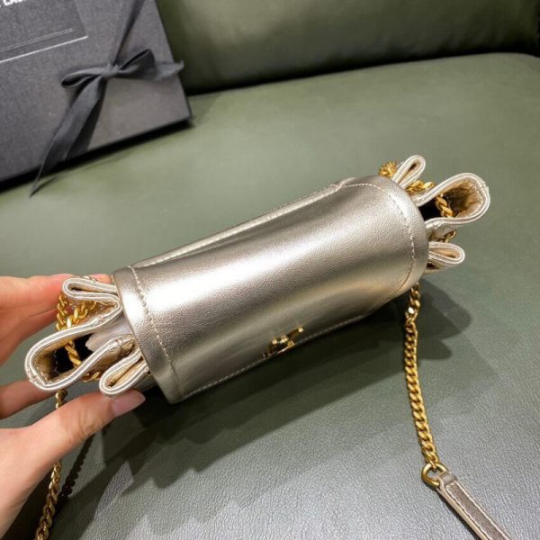 Saint Laurent Nolita Mini Leather Shoulder Bag in Champagne Gold - Image 13