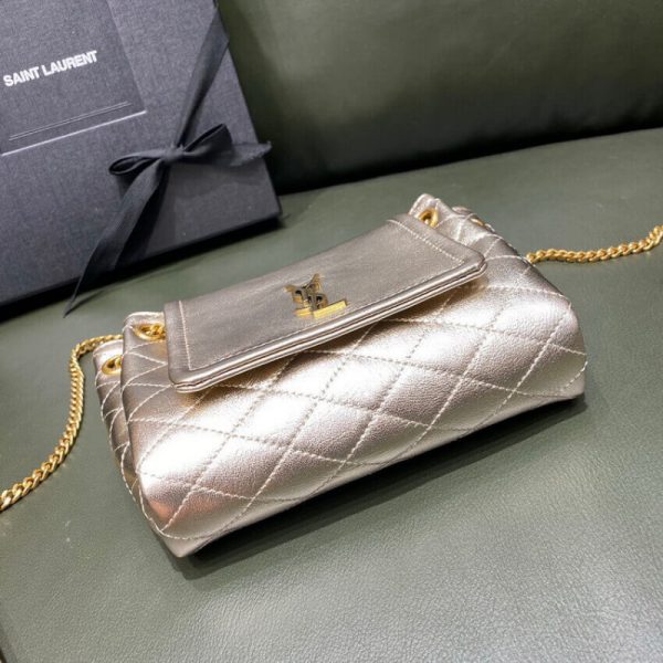Saint Laurent Nolita Mini Leather Shoulder Bag in Champagne Gold - Image 14