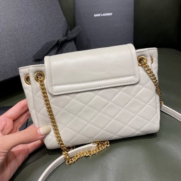White Replica Saint Laurent Nolita Mini Leather Shoulder Bag - Image 4