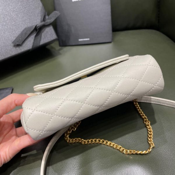 White Replica Saint Laurent Nolita Mini Leather Shoulder Bag - Image 8