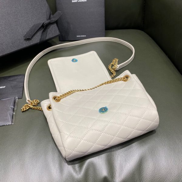 White Replica Saint Laurent Nolita Mini Leather Shoulder Bag - Image 9
