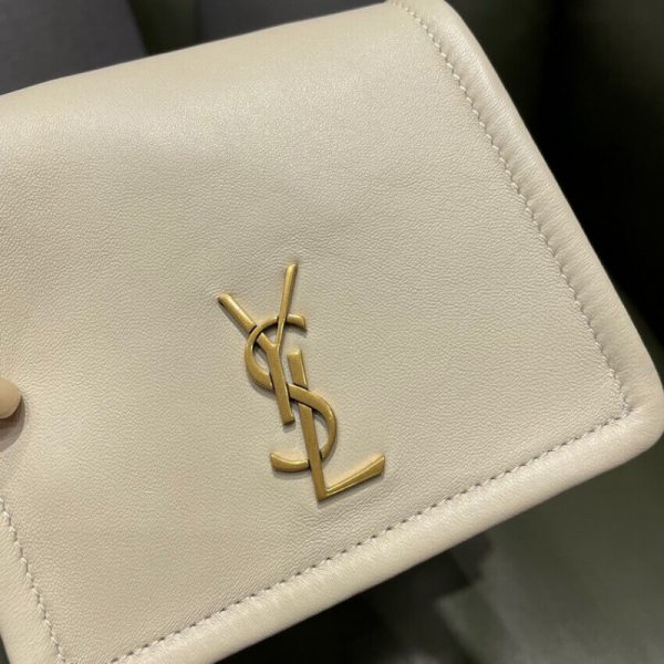 White Replica Saint Laurent Nolita Mini Leather Shoulder Bag - Image 10
