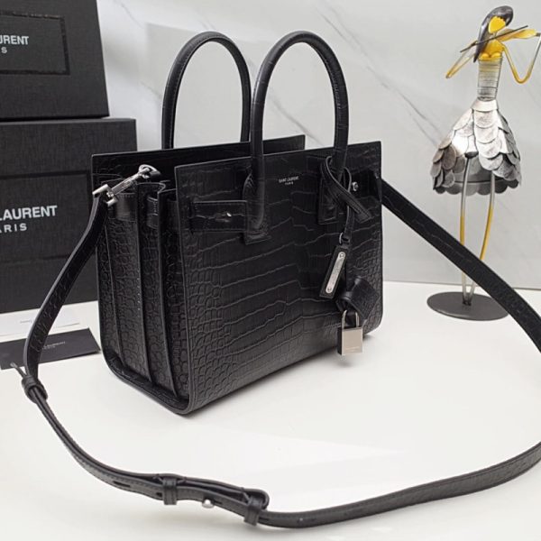 Replica Saint Laurent Croc-Effect Sac De Jour Baby Bag 477477 - Image 9