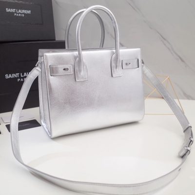 Replica YSL Sac De Jour Souple Baby - Silver Calf Leather