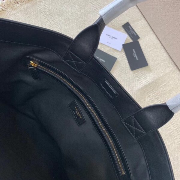 Saint Laurent Leather & Canvas Replica Shopping Tag - Image 11