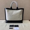 Best Replicas Bags - Saint Laurent Leather & Canvas Replica Shopping Tag Shop For Best Louis Vuitton LV Replica Bags With Cheap Price