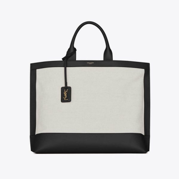 Saint Laurent Leather & Canvas Replica Shopping Tag