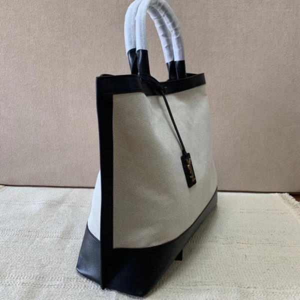 Saint Laurent Leather & Canvas Replica Shopping Tag - Image 8